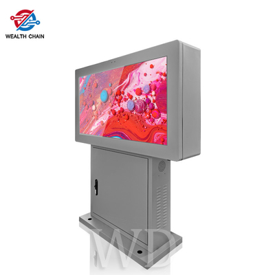 Esposizione LCD di risoluzione 9/16 di Grey Outdoor Digital Signage Kiosk 1080P 4K