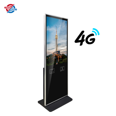 pavimento della connessione di rete 4G che sta LCD annunciando esposizione per a 43 pollici commerciale