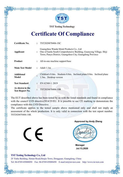 Porcellana Guangzhou Wanda Metal Products Co., Ltd. Certificazioni